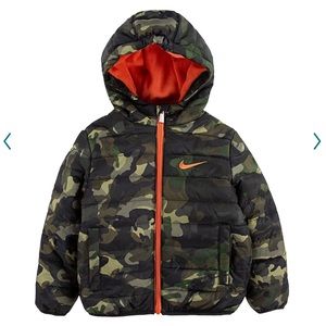 Nike Toddler H2O-Dri Quilted Camouflaged Hooded Puffer Midweight Jacket
